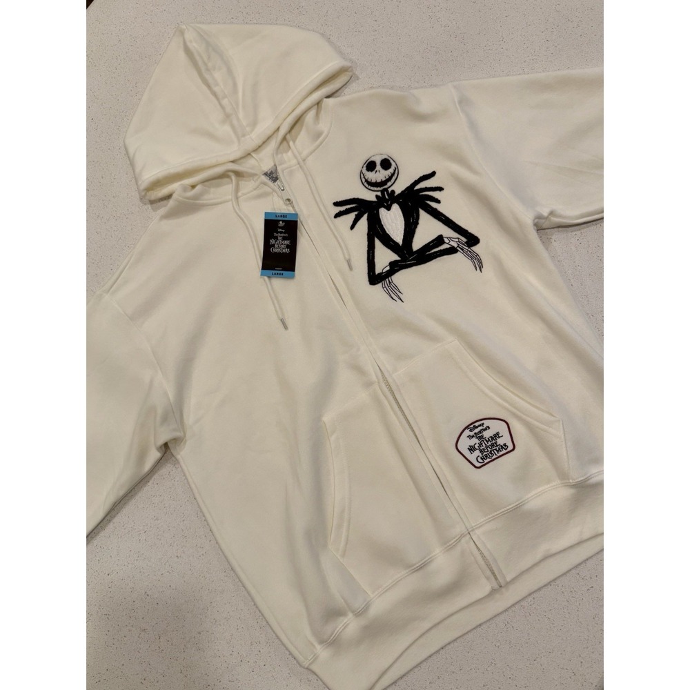 The Nightmare Before Christmas Full Zip Hoodie Sweatshirt Sz L New! Disney